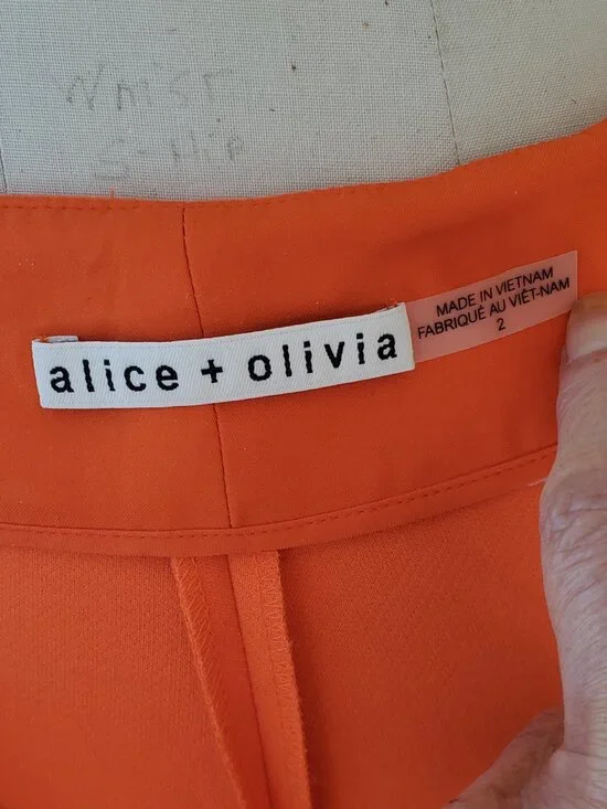 ALICE & OLIVIA WIDE LEG PANTS ORANGE SIZE 2 - 28 INCH WAIST - Picture 2 of 10